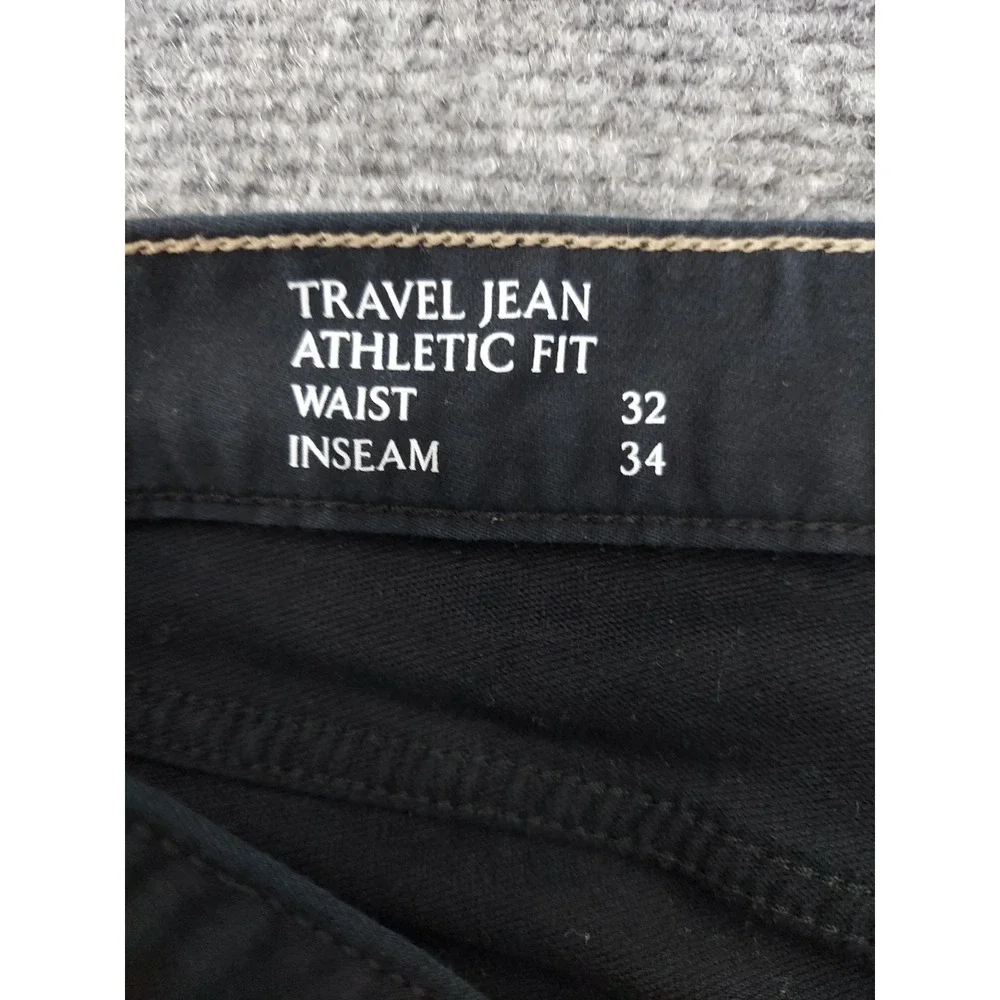 BANANA REPUBLIC Travel Jean Pants Mens 32x34 Black Stretch Athletic Fit Dark